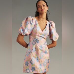 NWT Mac Duggal Pink w/Blue Floral Mini Dress size 4 New purchased @Anthropologie